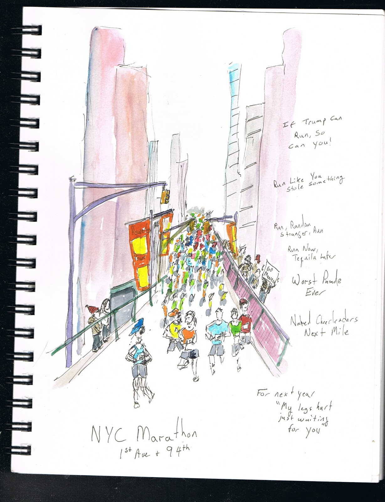 1228x1600 New York City Urban Sketchers Marathon Sketching - Marathon Sketch