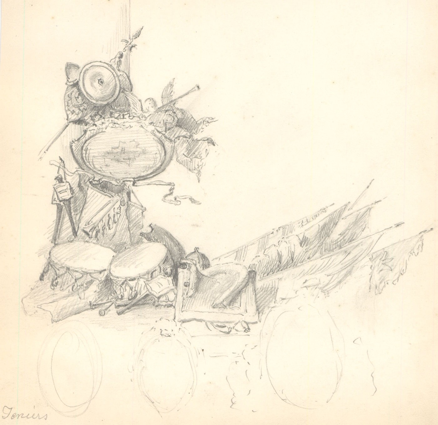 1400x1360 George Willoughby Maynard Na (1843 1923) - Marching Band Sketch