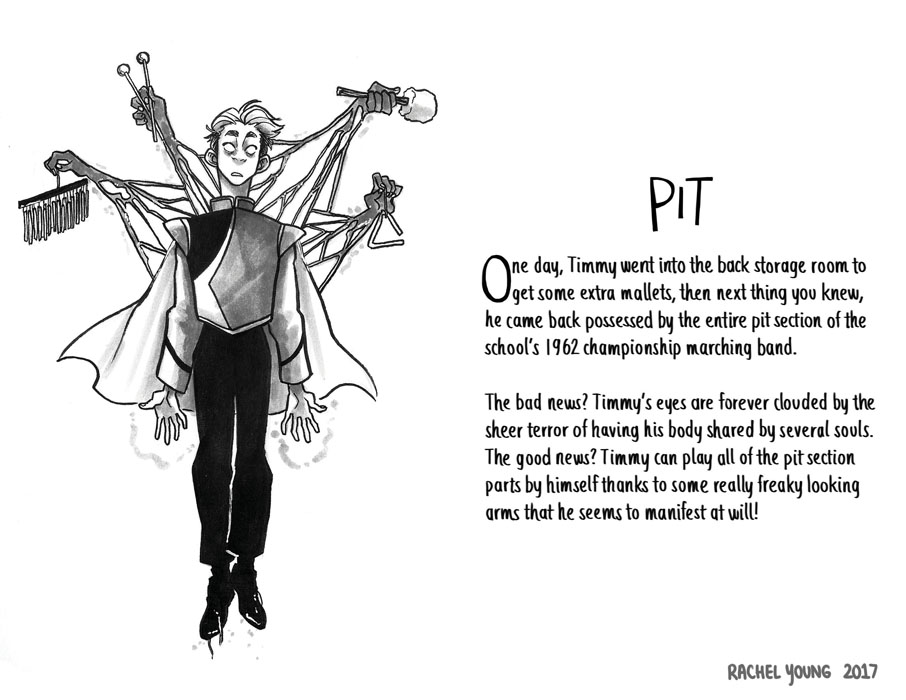 906x700 Inktober 2016 - Marching Band Sketch