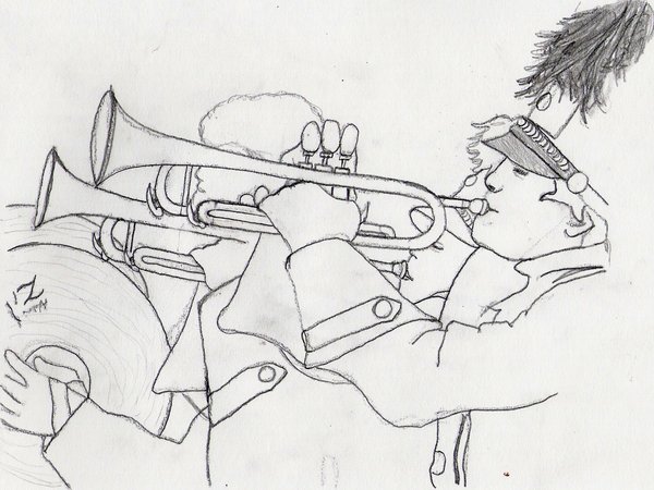 600x450 Marching Band Sketch By Volivod - Marching Band Sketch