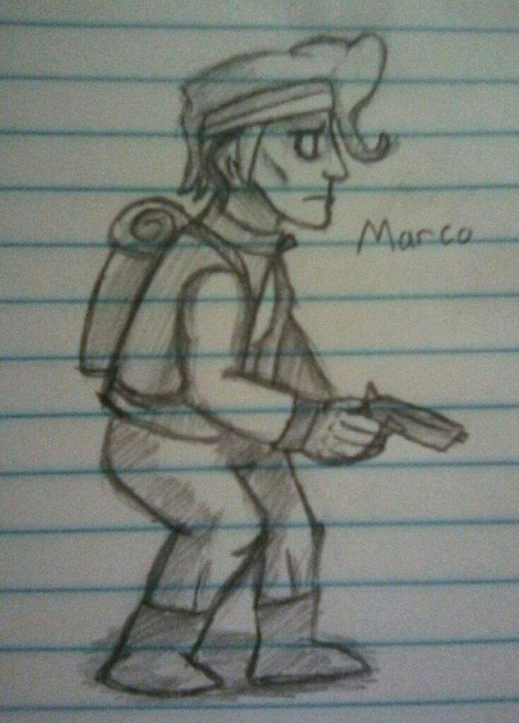 735x1024 Marco Sketch Metal Slug World Amino - Marco Sketch