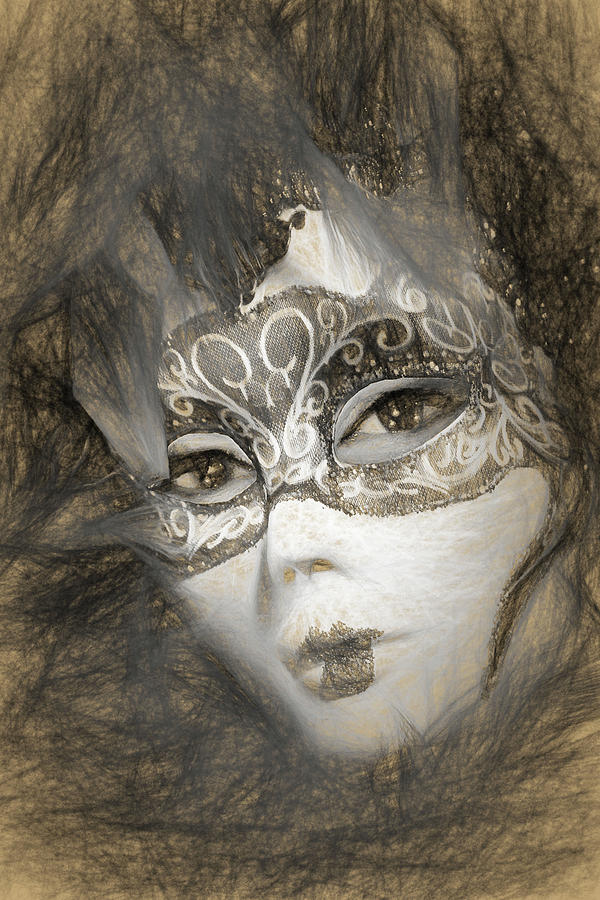 600x900 Mardi Gras Mask Sketch Photograph By Marcia Colelli - Mardi Gras Mask Sketch