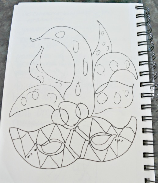 517x600 Fearless Friday, Mardi Gras Mask The Painted Apron - Mardi Gras Mask Sketch