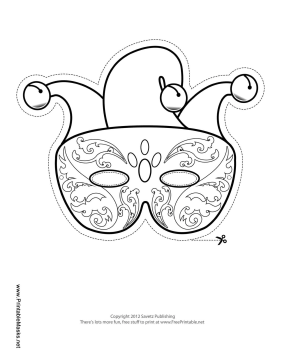 281x364 Printable Mardi Gras Festival Mask To Color Mask - Mardi Gras Mask Sketch