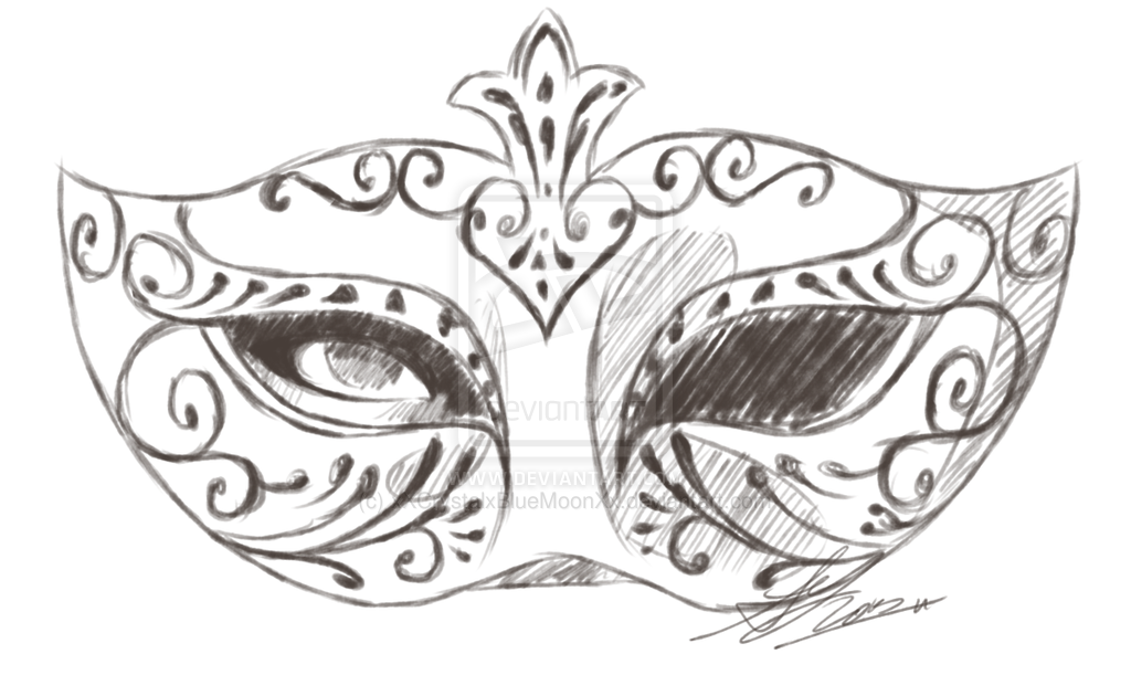 1024x611 Masks Designs Drawings - Mardi Gras Mask Sketch