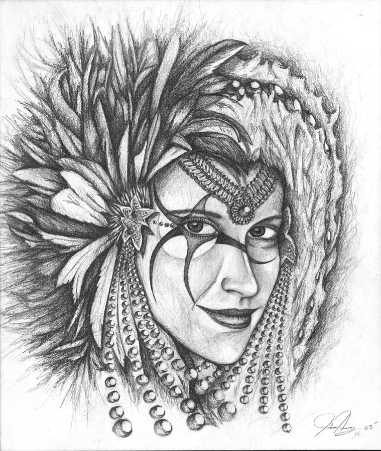 759x900 Mardi Gras Drawing By Jordan Hersey - Mardi Gras Sketch