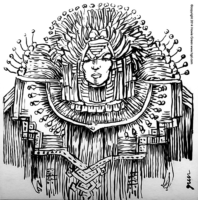 650x654 Mardi Gras Lady Sketch This Is A Sketch For A Painting - Mardi Gras Sketch