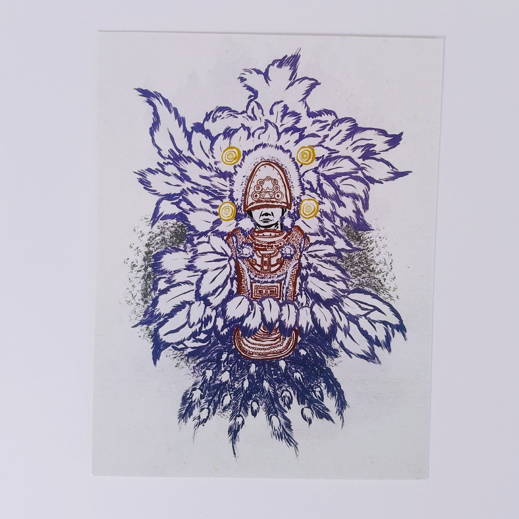 2160x2160 New Orleans Mardi Gras Indian Postcard (5 Pack) Braxton Express - Mardi Gras Sketch