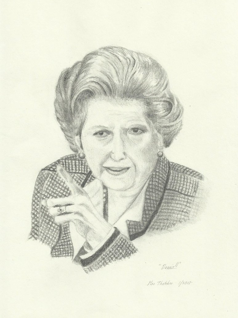 773x1033 Margaret Thatcher (Mrs T) By Doobieferkin - Margaret Thatcher Sketch