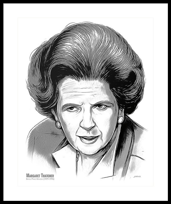 600x715 Pm Margaret Thatcher Framed Print By Greg Joens - Margaret Thatcher Sketch