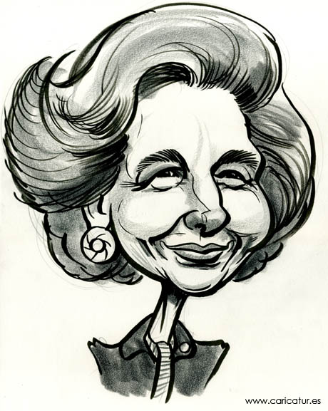 460x577 Maggie Margaret Thatcher Dead Dies Cartoon Caricature - Margaret Thatcher Sketch