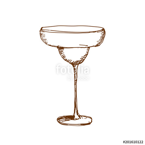 500x500 Hand Drawn Margarita Glass. Sketch, Vector Illustration. Stock - Margarita Sketch