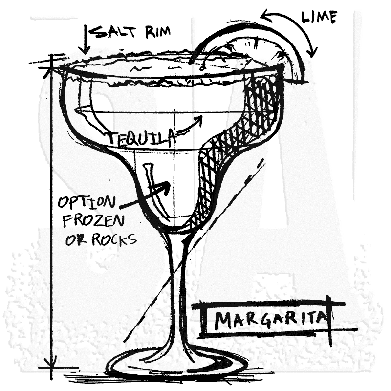 800x800 Tim Holtz Wood Mounted Stamp Margarita Sketch P1 3182 - Margarita Sketch