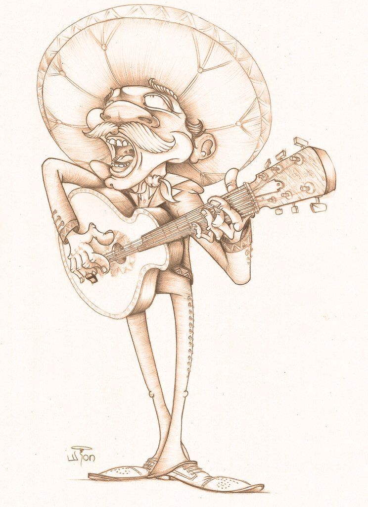 744x1024 Mariachi Sketches (Pencil) - Mariachi Sketch