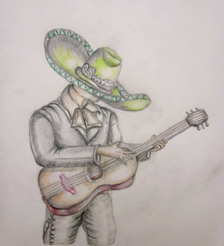 770x845 Mariachi Drawing By Thuraya R Saatchi Art - Mariachi Sketch