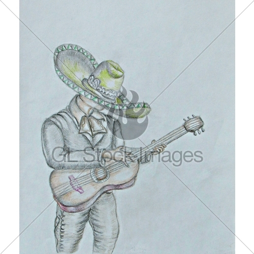 500x500 Mariachi Singer Gl Stock Images - Mariachi Sketch
