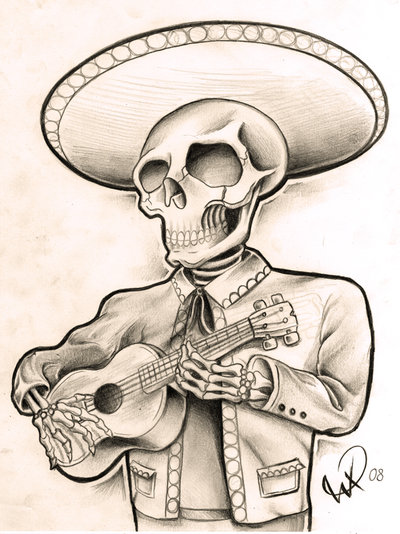 400x534 Mariachi Skeleton Guy By Willemxsm - Mariachi Sketch