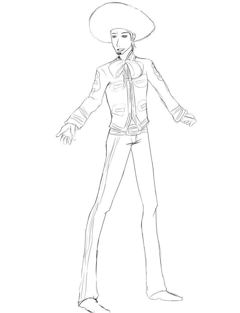 783x1021 Mariachi Sketch By Amamiya Yuuko - Mariachi Sketch