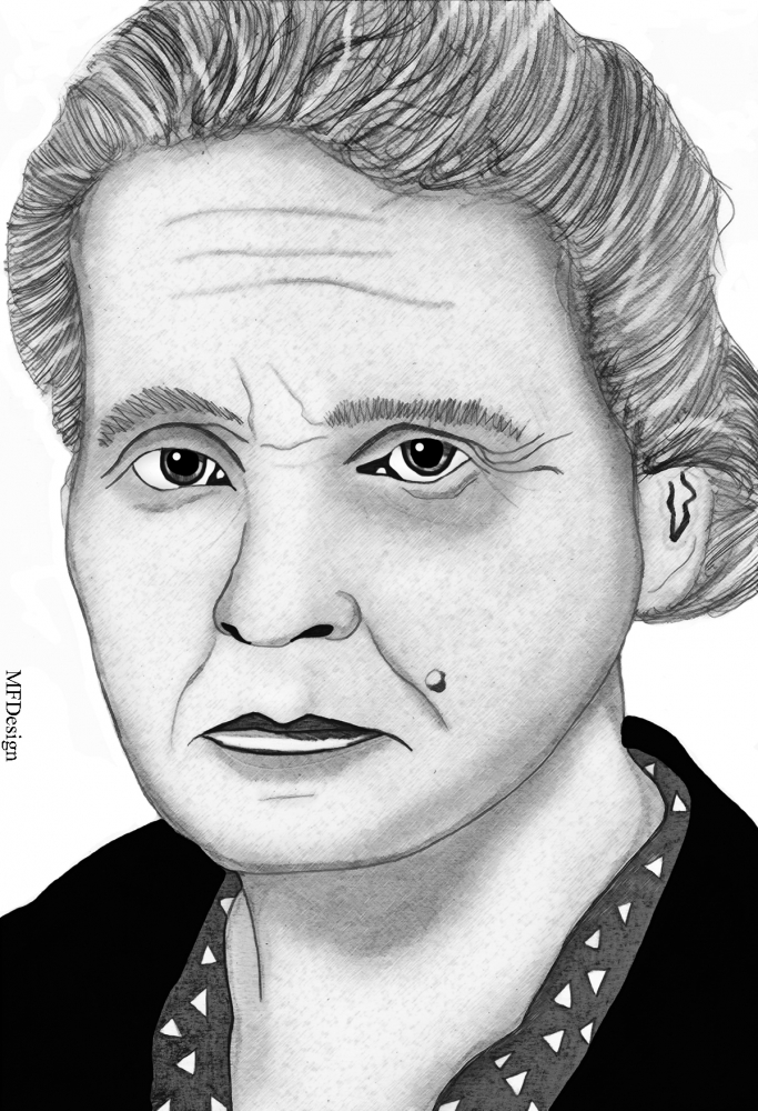 683x1000 Portrait Of Marie Curie By Merytamon On Stars Portraits - Marie Curie Sketch