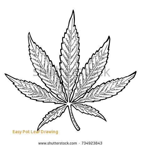 450x470 Easy Pot Leaf Drawing - Marijuana Leaf Sketch