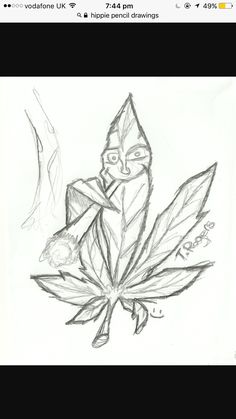 236x419 Step 4 (How To Draw A Weed Leaf) Marijuana - Marijuana Leaf Sketch