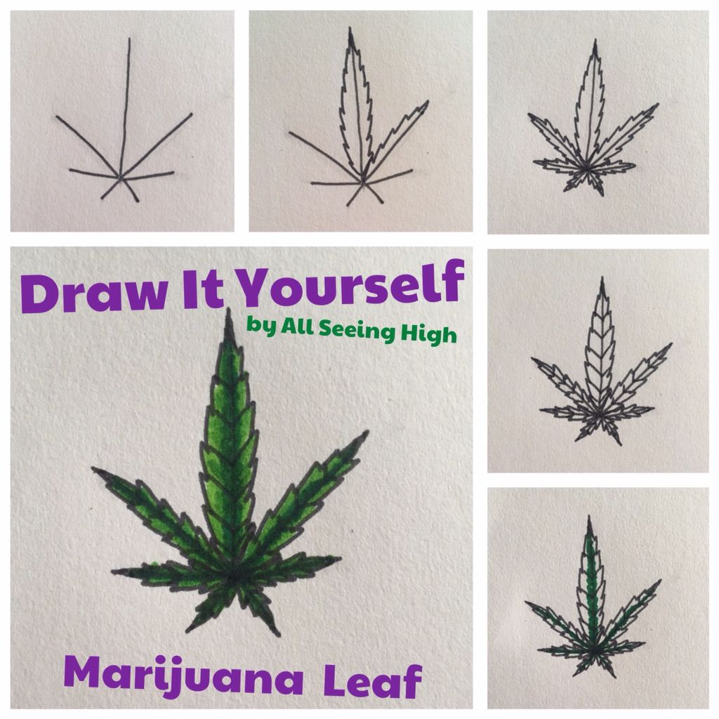 1024x1024 Draw It Yourself Diy Marijuana Leaf By All Seeing High Weed - Marijuana Leaf Sketch