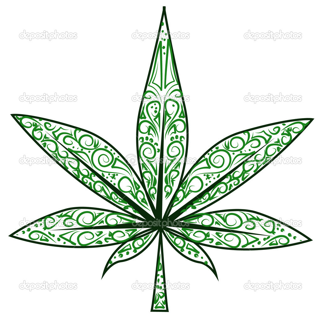 1024x1024 Drawing Weed Leaf Sketch Drawn Marijuana Leaf Vector - Marijuana Leaf Sketch