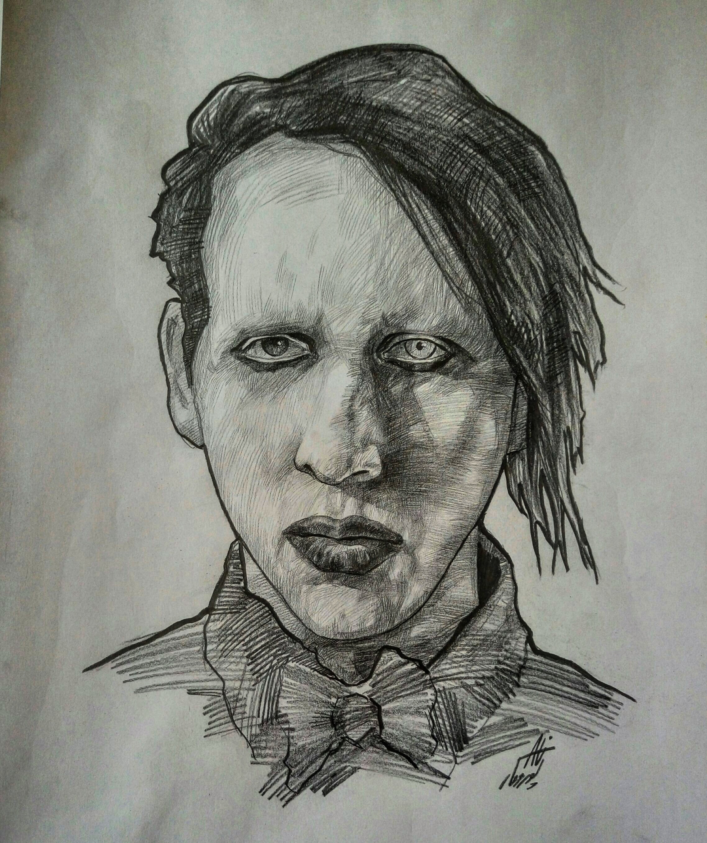 2276x2714 Filemarilyn Manson Drawing.jpg - Marilyn Manson Sketch