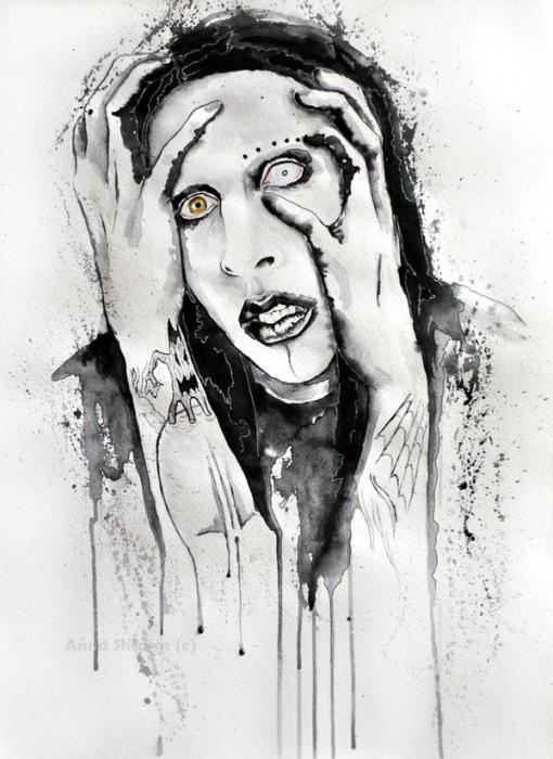 510x700 Portrait Of Marilyn Manson By Annashtorm On Stars Portraits - Marilyn Manson Sketch