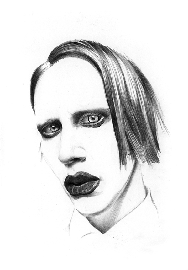 600x860 Some Recognizable Peoplelara Stonemarilyn Manson On Pantone - Marilyn Manson Sketch