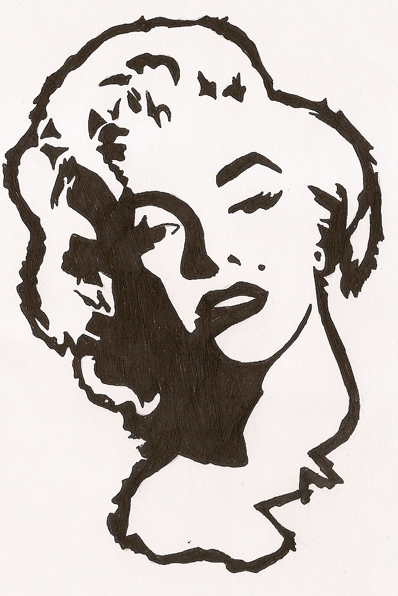 821x1230 Marilyn Monroe Bw By Kailan Cm Harris - Marilyn Monroe Black And White Sketch
