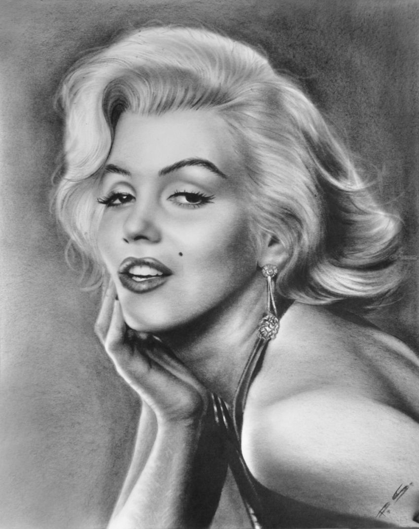 850x1071 Marilyn Monroe Drawings Sketch By Stefan Pabst - Marilyn Monroe Black And White Sketch