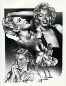 231x300 Marilyn Monroe Montage Sketch Poster Art Print Drawing 17 X 22 - Marilyn Monroe Black And White Sketch