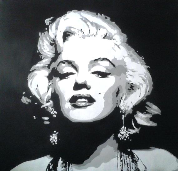 570x548 Marilyn Monroe Paintings Painting By - Marilyn Monroe Black And White Sketch