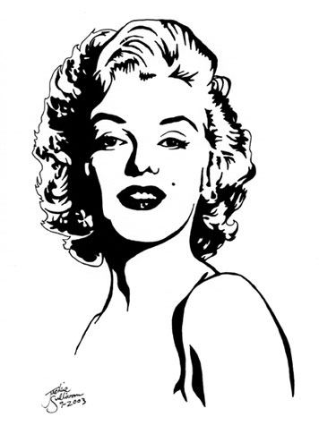 356x485 Marilyn Monroe By Jackieocean - Marilyn Monroe Black And White Sketch