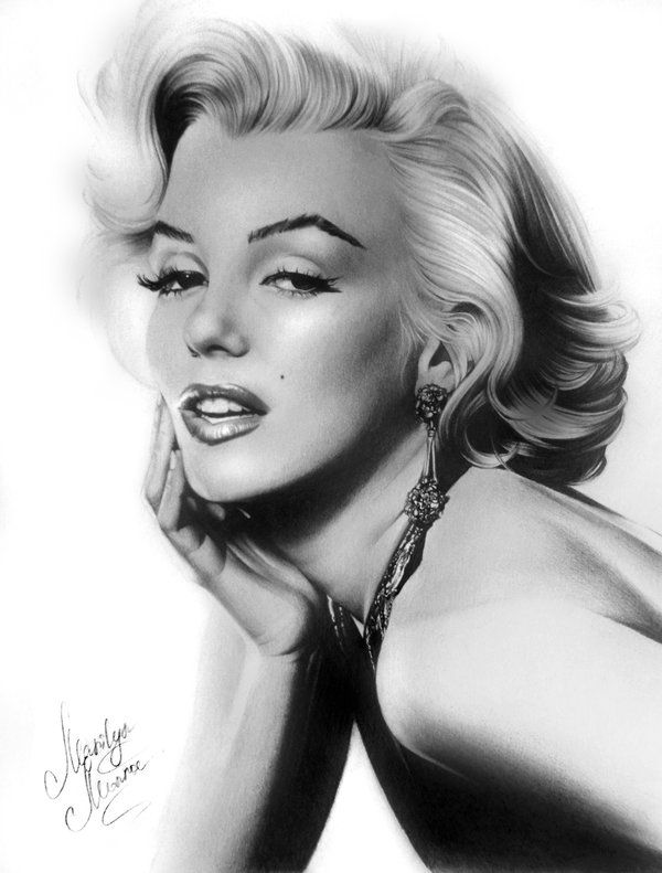 600x791 Drawn Celebrity Marilyn Monroe - Marilyn Monroe Black And White Sketch