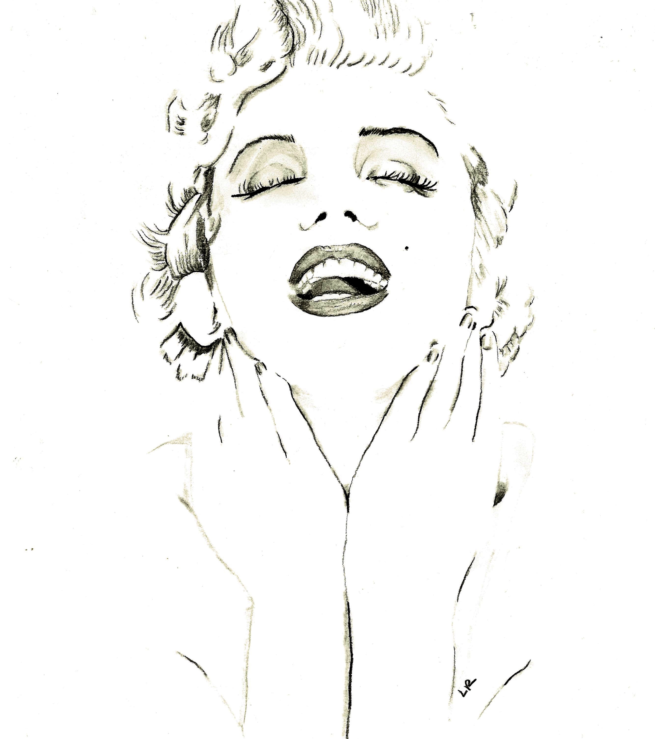 2669x3013 M Is For Lauren Randalls Art - Marilyn Monroe Black And White Sketch