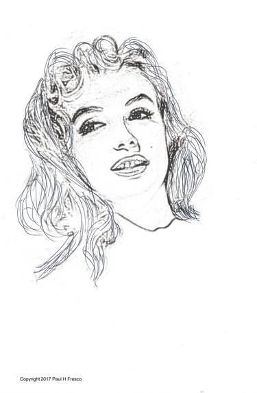 375x573 Marilyn Monroe - Marilyn Monroe Black And White Sketch
