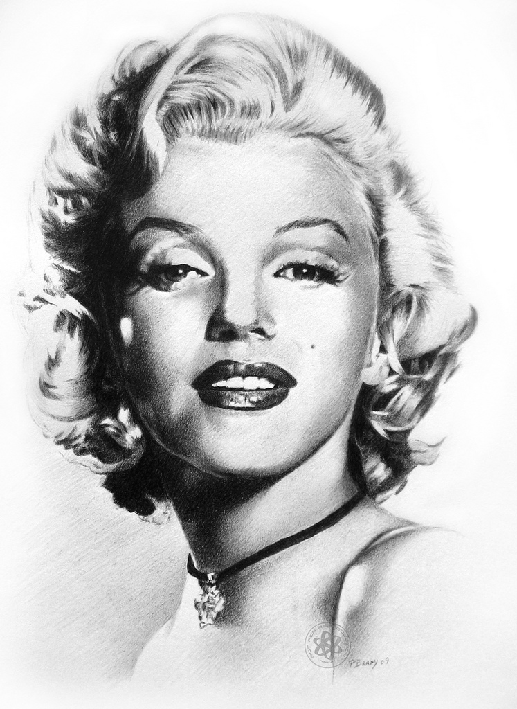 747x1024 Marilyn Monroe 02 Pencil Drawing. Paul Brady - Marilyn Monroe Pencil Sketch