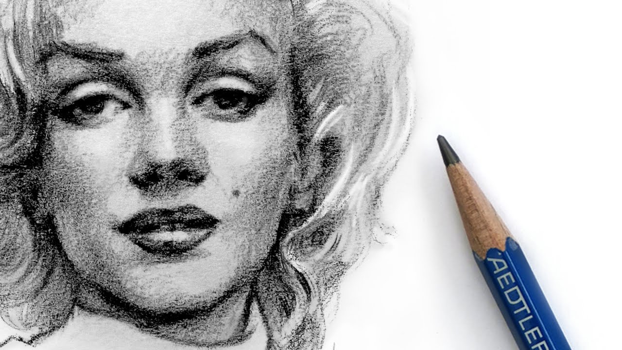 1280x720 How To Draw Marilyn Monroe With Pencil - Marilyn Monroe Pencil Sketch