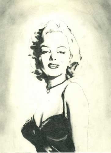 363x500 Marilyn Monroe Sketch Bic Pencil Synthmasterj - Marilyn Monroe Sketch