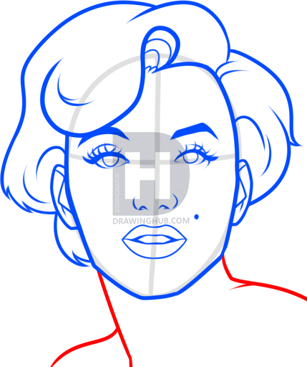 602x720 How To Draw Marilyn Monroe Easy, Step By Step, Drawing Guide, By - Marilyn Monroe Sketch