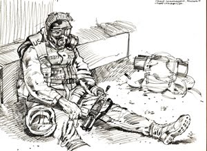 300x218 Drawing Static Kinetic Art, In And Of Combat - Marine Corps Sketches