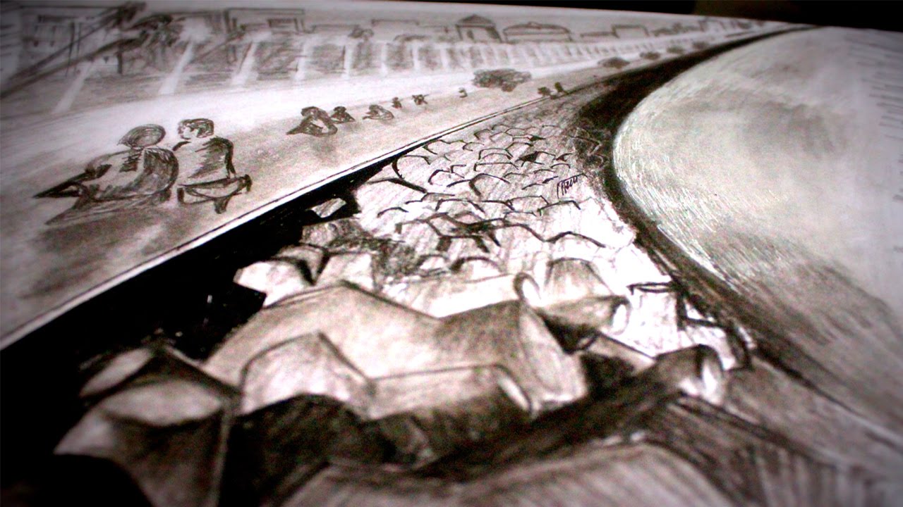 1280x720 Marine Drive Drawing Amp Sketching In One Point Perspective - Marine Sketch