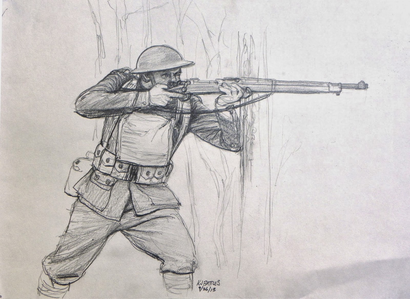 1600x1170 Sketchpad Warrior Belleau, Helmand And The Mojave - Marine Sketch