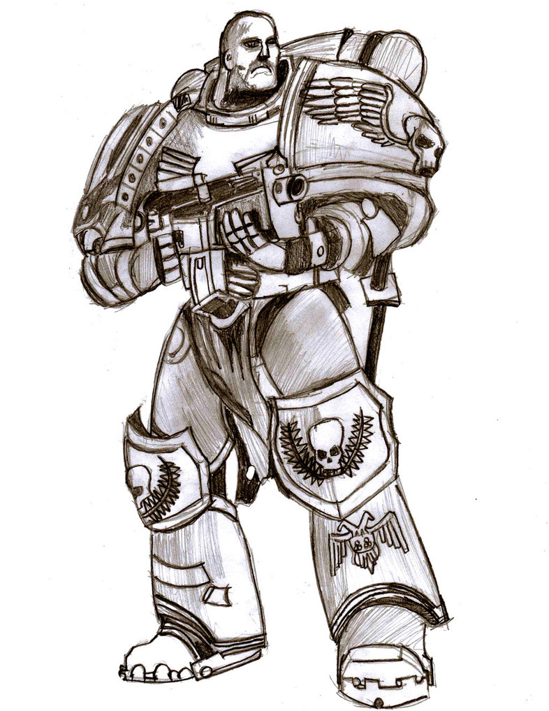786x1017 Space Marine - Marine Sketch