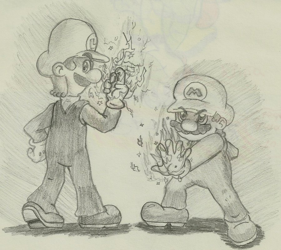 900x802 Mario And Luigi By Claudia Sierra - Mario And Luigi Sketch