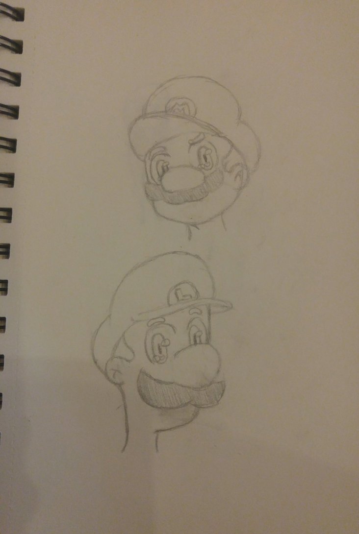 732x1090 Mario And Luigi Sketch By Colourbit1804 - Mario And Luigi Sketch