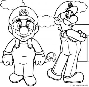 300x295 Printable Luigi Coloring Pages For Kids Cool2bkids - Mario And Luigi Sketch