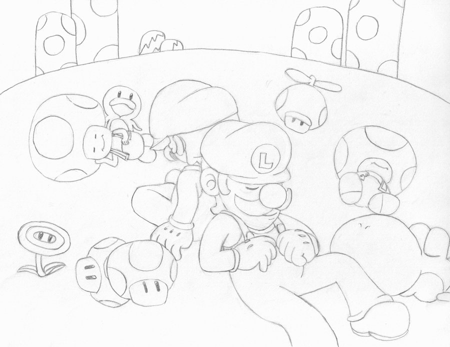 900x694 Super Mario Bros Wii Sketch By Supermario228 - Mario Bros Sketches